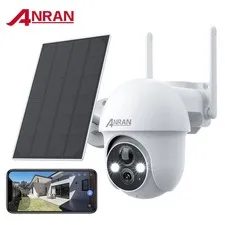 2K Solar Security Camera with Spotlight, 360° View, Color Night Vision