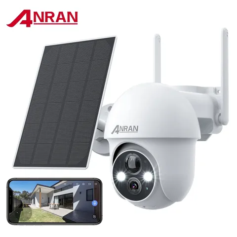 2K Solar Security Camera with Spotlight, 360° View, Color Night Vision