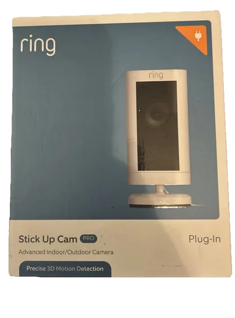 Ring - Stick Up Cam PRO Plug In Indoor/Outdoor Security Camera with 3D Motion