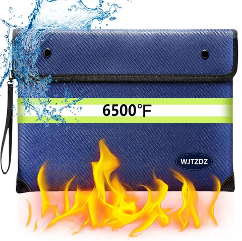 Wjtzdz 6500F Fireproof Document Bagupgraded Fireproof/Waterproof Money Bag