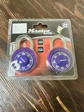 Master Lock 1530T 2pk Purple 3/4” Shackle Combination Lock New