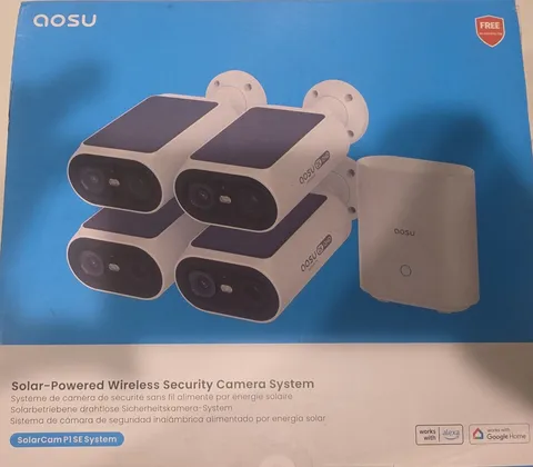AOSU SolarCam P1 SE Wireless Outdoor Security Camera System 4 Pack camera System