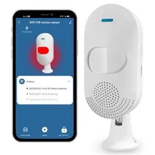 Smart PIR Motion Sensors: WiFi Detector with App Notification White
