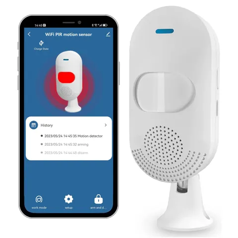 Smart PIR Motion Sensors: WiFi Detector with App Notification White
