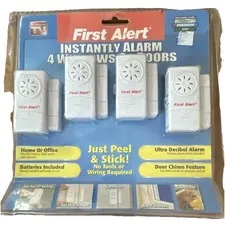 First Alert Ultra Decibel Door & Window Alarm Set 4-Pack White Battery Included