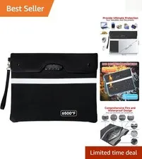 15x12 Fireproof Document Bag - 9-Layer Insulation & Reflective Strip for Safety