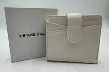 HiWe Air Bifold Women's Leather Wallet, RFID Credit Card Holder, Beige - NEW