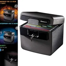 Fireproof Waterproof Safe 14.3x15.5x13.5 Inch Key Lock File Folder Document Box