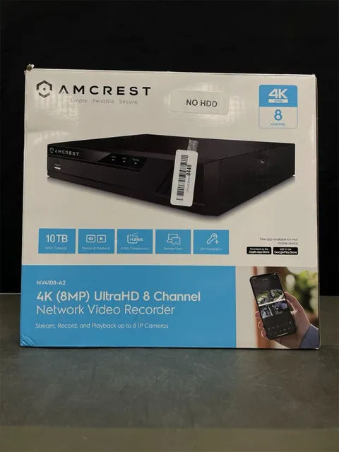 Amcrest NV4108E-A2 4K 8CH POE NVR (1080p/3MP/4MP/5MP/8MP) POE Network Video Reco
