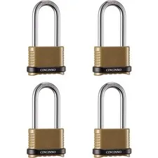 Cincinno Heavy Duty 4 Digit Combination Lock Long Shackle 4 Pack