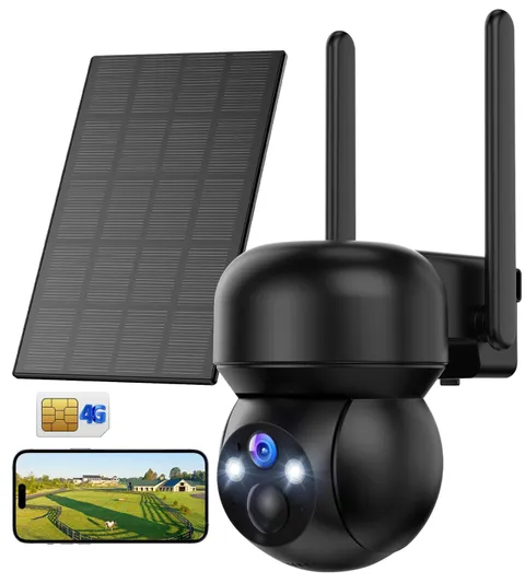 4G LTE Cellular Security Camera, Wireless Solar Powered No WiFi Needed Outdoor C