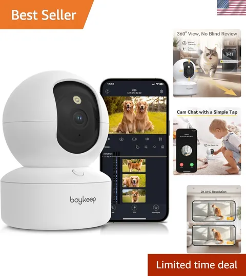 Color Night Vision Camera - 2K Resolution, Motion Tracking & Two-Way Audio