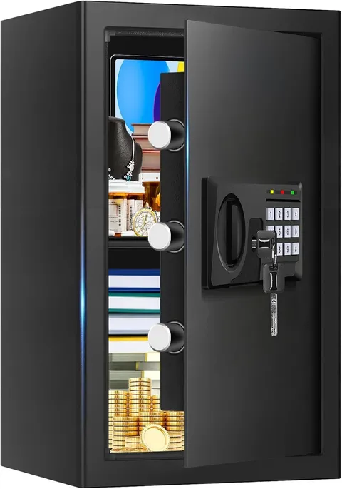 3.3 Cuft Large Home Safes Water and Fireproof with Digital Keypad & Key Lock