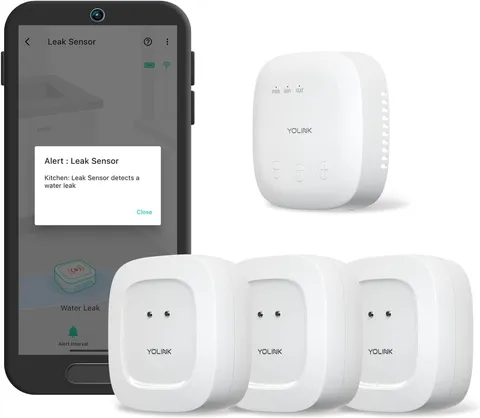 Water Leak Sensor Kit with SpeakerHub and App Alerts, LoRa Range, Spoken
