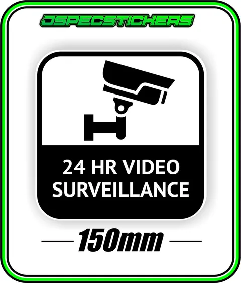 CCTV SECURITY STICKER WINDOW WARNING ALARM HOME BUSINESS VIDEO SURVEILLANCE B&W4