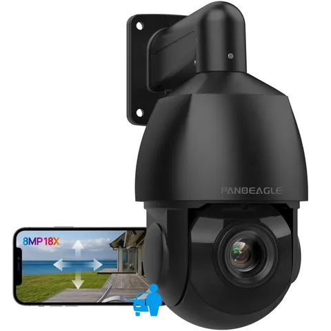 4K 8MP PTZ PoE IP Camera Outdoor with Pan Tilt 18X Optical Zoom,Human/Vehicle...