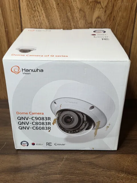 Hanwha QNV-C9083R 8MP 4K Dome Camera AI White New Open Box NDAA Compliant 