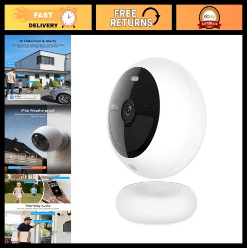 Wireless Outdoor Security Camera 1080p - AI Motion Detection, Color Night Vision