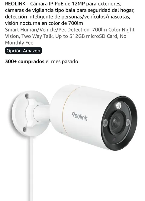 Reolink RLC-1212A 12MP PoE IP Bullet Night Vision Indoor/Outdoor Camera White