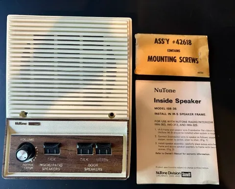 NuTone ISB-35 Indoor 5" Speaker * New Old Stock * For NuTone Intercom Systems
