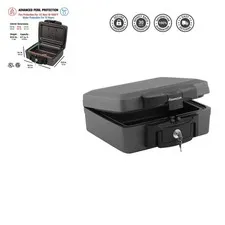 Secure Fireproof & Waterproof Lock Box - Portable Safe for Money & Documents