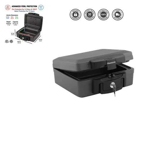 Secure Fireproof & Waterproof Lock Box - Portable Safe for Money & Documents