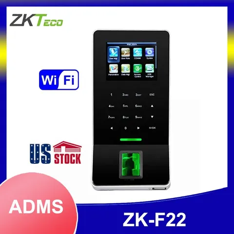 ZKTeco 2.4" Screen F22 WiFi+ADMS Fingerprint Access Control Attendance Clock US