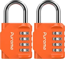 2 Pack Combination Lock Locker 4 Digits Combo Padlock Gym Orange | For School Ga