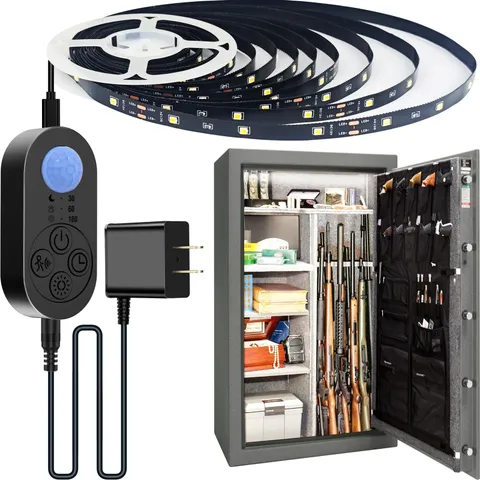 Motion Sensor Gun Safe Light with Self-Adhesive Tape with Hooks for Gun Safe ...