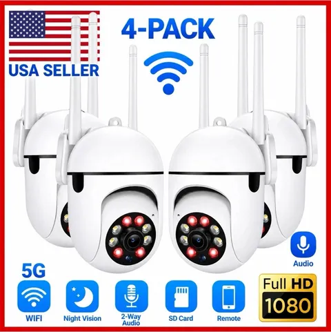 4-Pack Wireless 5G WiFi Security Camera System Smart Outdoor Night Vision 1080P