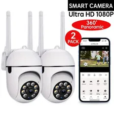 2-Pack Wireless 5G WiFi Security Camera System Smart Outdoor Night Vision 1080P