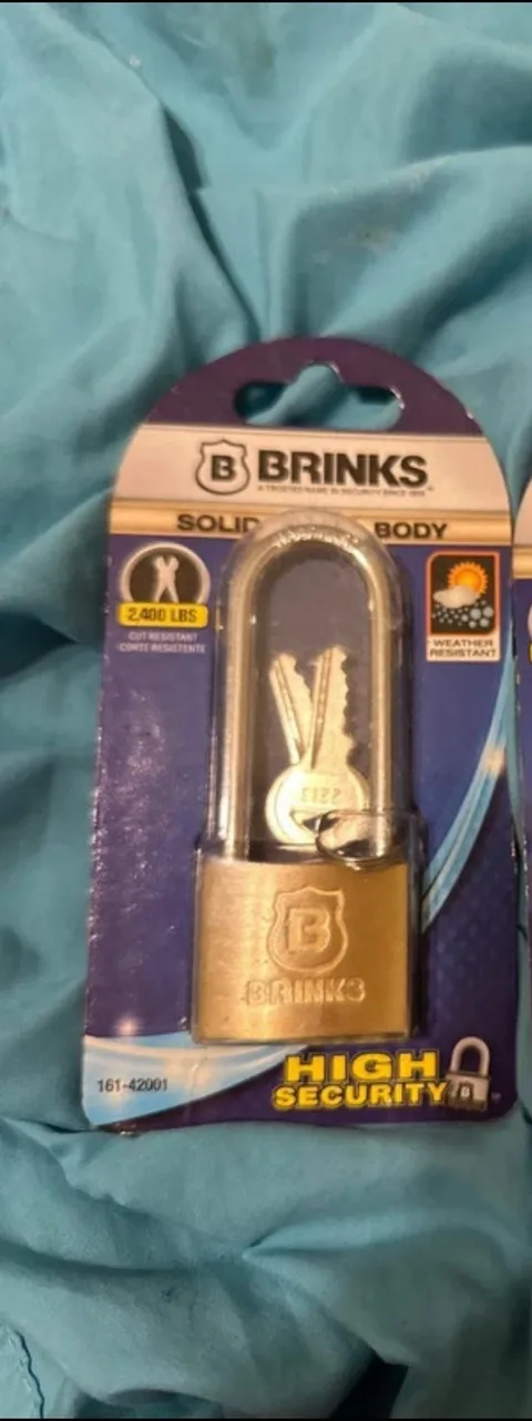 Brinks High Security Padlock 161-42001 Steel Silver Weather Resistant Keyed