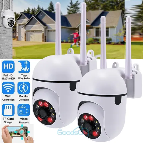1/2X HD 1080P Con Vision Camaras De Seguridad Wifi Exterior Inalambrica Nocturna