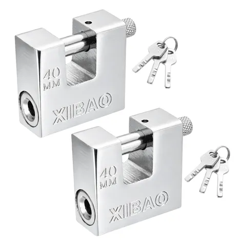 2Pcs Shipping Container Lock with 3 Keys High Security Padlock (1-9/16 Inch)