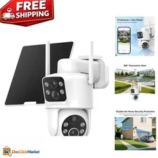 Easy-to-Install Solar Security Camera with 360° Pan/Tilt & Color Night Vision