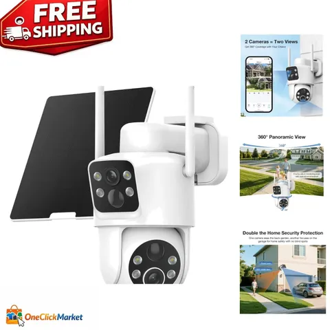 Easy-to-Install Solar Security Camera with 360° Pan/Tilt & Color Night Vision