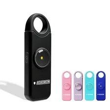 AGADMCM Rechargeable Personal Safety Alarm, 130dB Small, Charcoal Black
