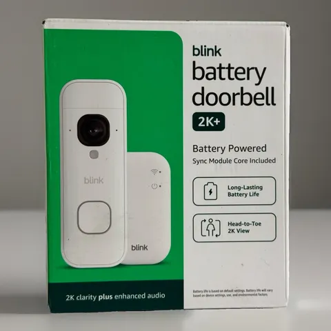 Blink - Battery Doorbell 2K+ Sync Module Core included Wireless video doorb...