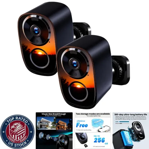 Advanced 2026 2-Pack Wireless Security Cameras with Free Cloud Storage & Alerts