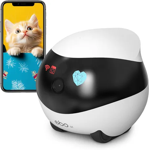 1080P Home Robot Camera, WiFi Pet Monitor, Two-Way Talk, Night Vision