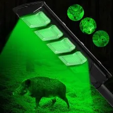 Hog Lights for Night Hunting, 12000LM Solar Green Hunting Light 1 Pack, Black