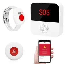 Wireless Caregiver Pagers Elderly Alert Button Smart Emergency Call Button Pe...