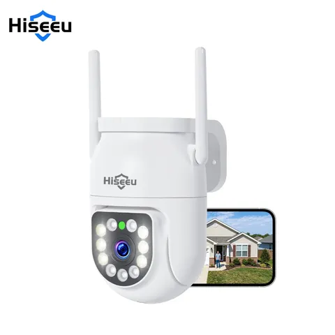 2K 3MP PTZ Wifi Security Camera with Spotlight, 360°View Auto Tracking,Color Nig