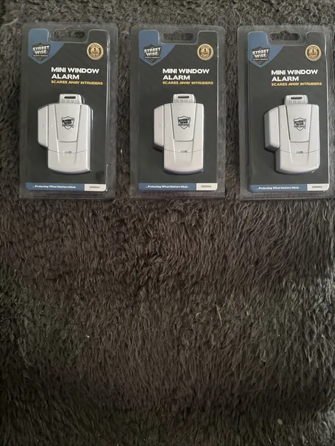 (3x) Streetwise Mini 2.5" Window Door Opening Alarm Magnetic Sensor 105 dB Alert