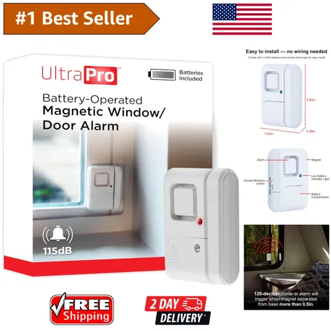 Protect Your Home with This 120dB Window and Door Alarm - Easy Setup, White