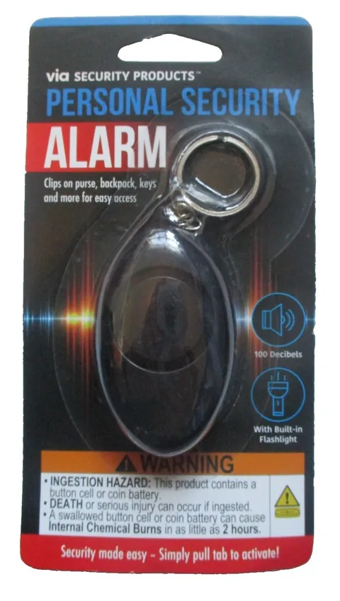 KEY RING EMERGENCY PERSONAL SECURITY ALARM WITH FLASHLIGHT     FREE USA S&H