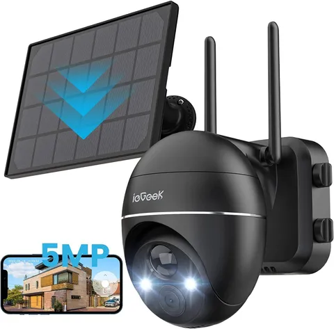 ieGeek 5MP Wireless Solar Camera,360°Solar Security Camera Outdoor PTZ WiFi CCTV