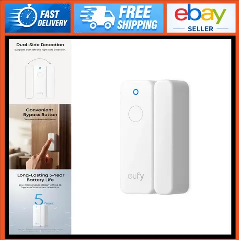 Window & Door Security Alarm Sensor - 5-Year Battery, Dual-Side Detection, Insta