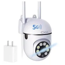 1080P Security Camera Outdoor Corded Power, 2MP PTZ WiFi Home Camera (2.4G/5G...