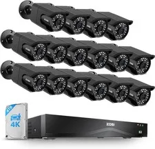ZOSI 4K 16CH 16 x 8MP PoE IP Security Camera System Human Detect IP66 4TB Audio